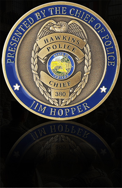 Jim Hopper Stranger Things Chief of Police Challenge Coin